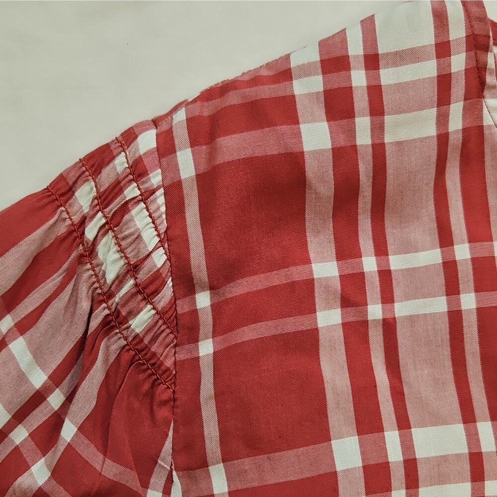 Old Navy Plaid Button Long Sleeve Blouse Red White Women's XL - Picture 7 of 8
